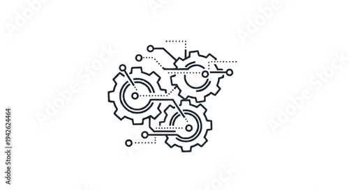 Interconnected Gears Representing Mechanical Engineering and Technology.