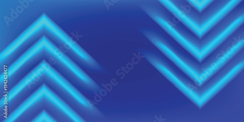 Blue abstract background with glowing arrows technology futuristic concept. Modern shiny blue geometric chevron design. Horizontal banner template suit for cover, header, poster, banner, web