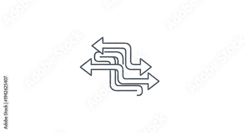 Intertwined Arrows Showing Multiple Directions and Choices.