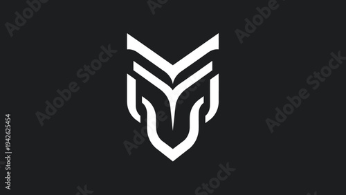 Modern stylized abstract geometric wolf head logo design.