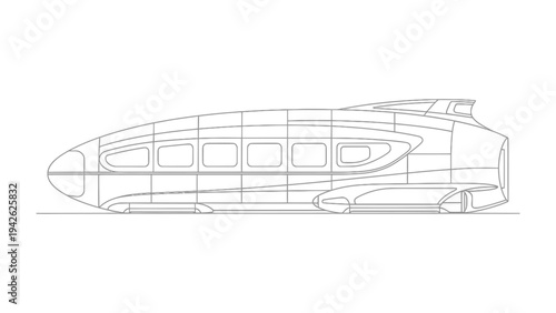 Futuristic Transport: An innovative blueprint design showcasing a streamlined and forward-thinking concept for a futuristic mode of transportation, reflecting a vision for the future