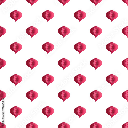 Beet vegetables creating a repeating seamless pattern on a clean white background
