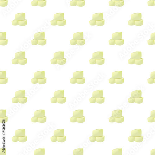 Butter cubes arranging a seamless pattern for cooking and food design