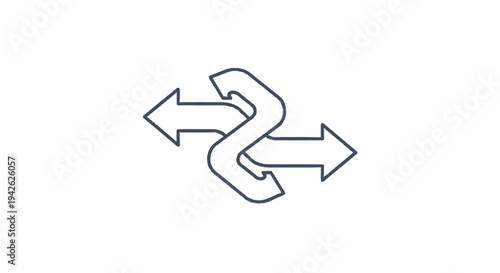 Intertwined Arrows Symbolizing Direction and Connection.