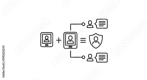 Mobile communication security and data protection concept.