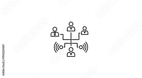 Network connection between people and technology.