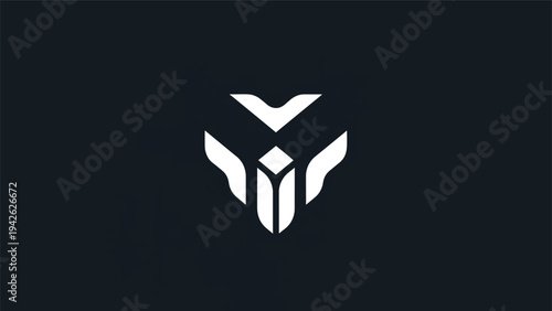 Modern Abstract Geometric Logo Design White On Dark.