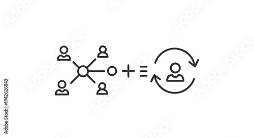 Network connection and individual growth concept illustration.