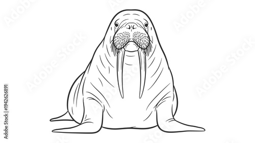 Magnificent Marine Mammoth: A majestic walrus, its impressive tusks and robust physique defining its place in the arctic realm. A study in strength.