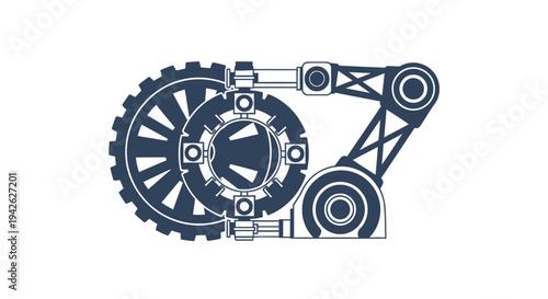 Mechanical Arm with Gears and Robotic Components.