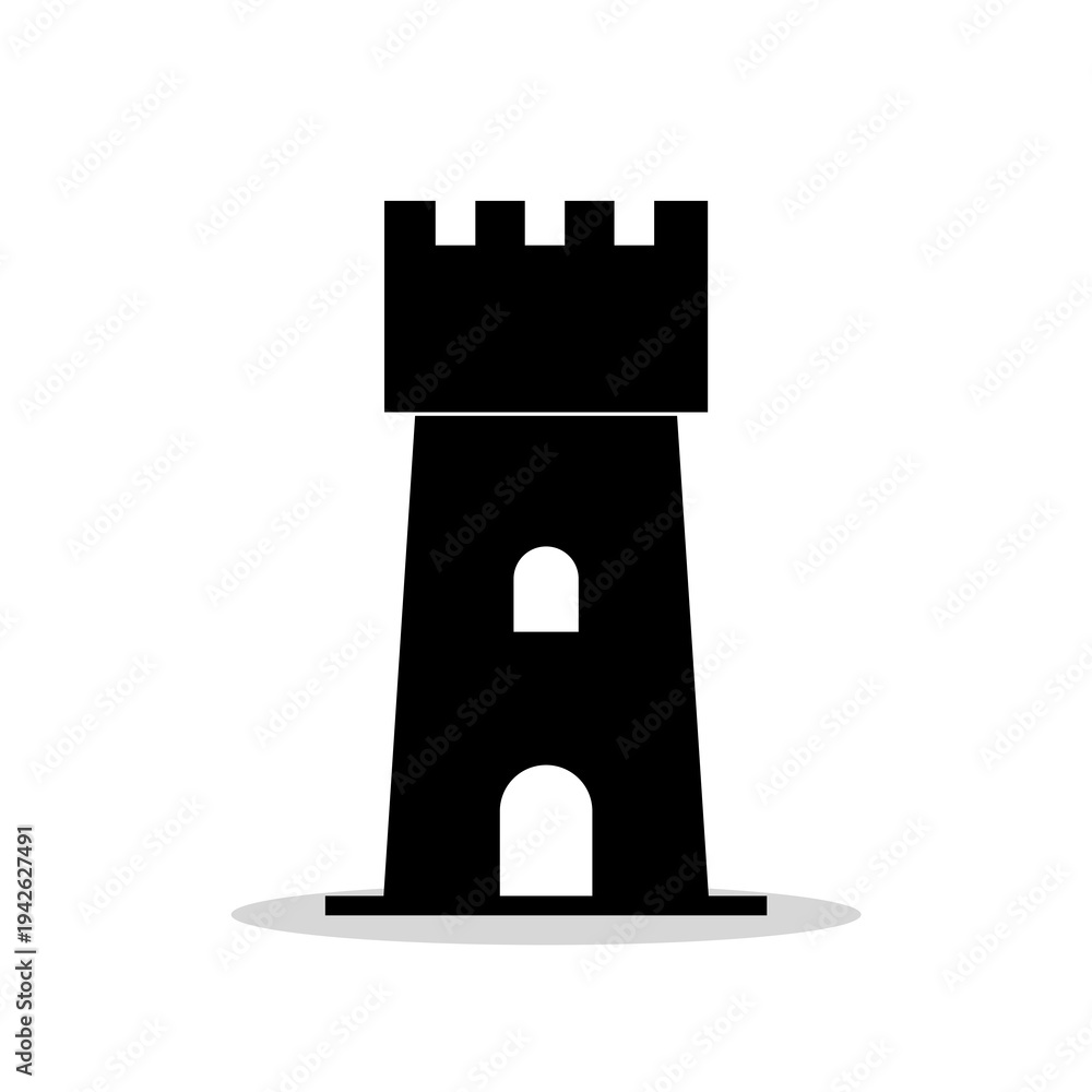 Naklejka premium Castle Tower Icon with shadow