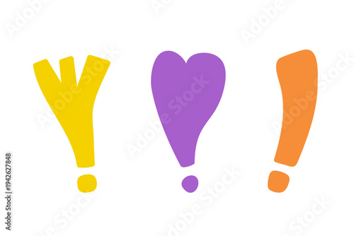 Question mark doodle hand drawn punctuation doubt sign flat element. Warning attention hesitation sign. Query FAQ concept, finding answer. Isolated. Vector illustration