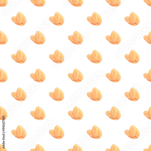Oat flakes cartoon seamless pattern creating background texture