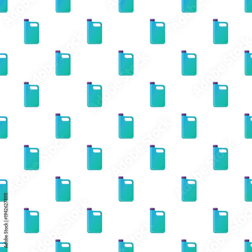 Many blue plastic jerrycans depicting a repeating pattern