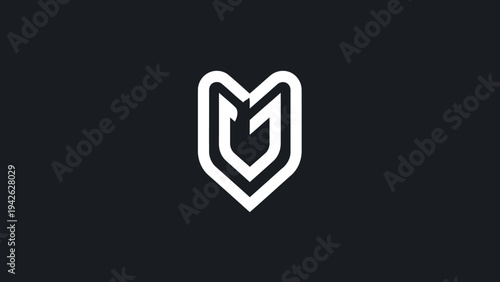 Modern abstract shield logo design with letter G.