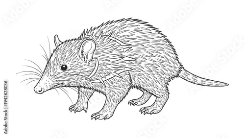 Brush-tailed Phascogale Illustration: A meticulously crafted illustration presents a detailed rendering of a Brush-tailed Phascogale, showcasing the creature's unique characteristics. 