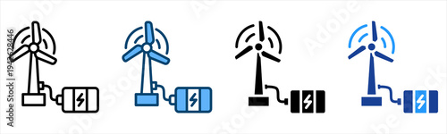 Windmill Icon Multiple Style Vector Collection   