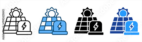 Solar Energy Icon Multiple Style Vector Collection   