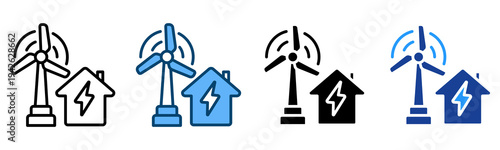 Wind Energy Icon Multiple Style Vector Collection   