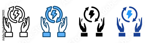 Energy Efficient Icon Multiple Style Vector Collection   