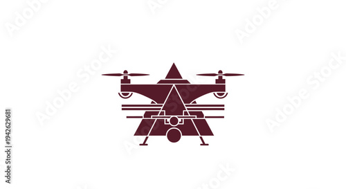Modern Drone Technology Abstract Geometric Design.