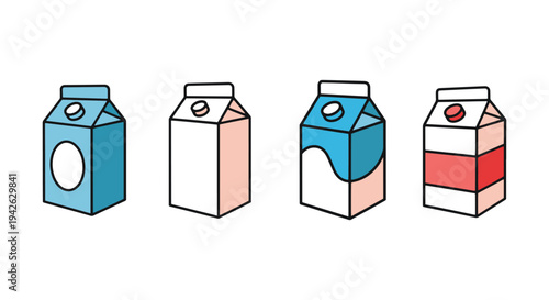 Milk Carton Line art vector minimal bold abstract illustration