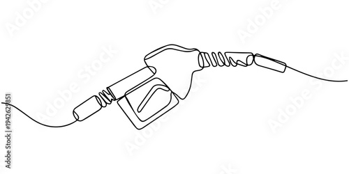 continuous one line drawing of a fuel pump nozzle