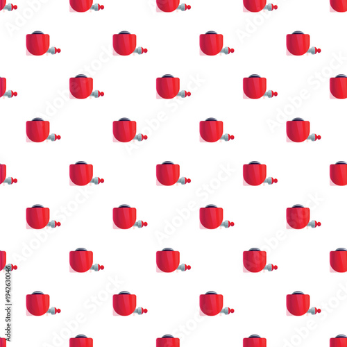 Red hydraulic jacks forming a seamless repeating pattern for various design needs