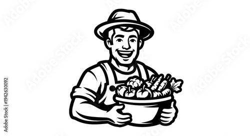 Man Holding Bowl of Fresh Vegetables 1.