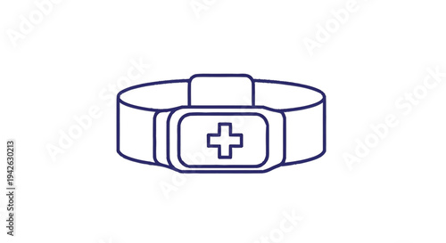 Medical Alert Bracelet with Plus Symbol Icon.