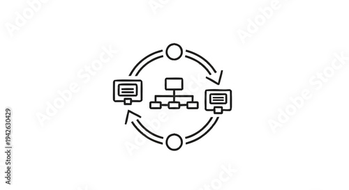 Network Diagram Showing Computer Connectivity and Data Flow.
