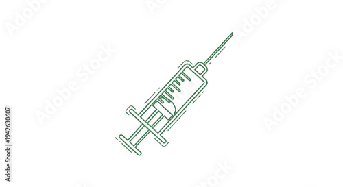 Medical Syringe with Needle and Liquid.