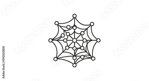Intricate Spider Web Design with Circular Nodes.