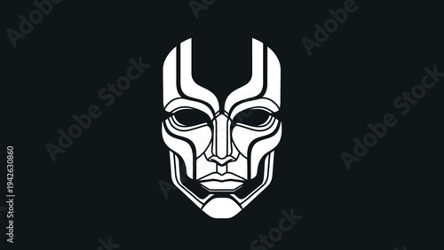 Mysterious Futuristic Mask Design with Intricate Details.