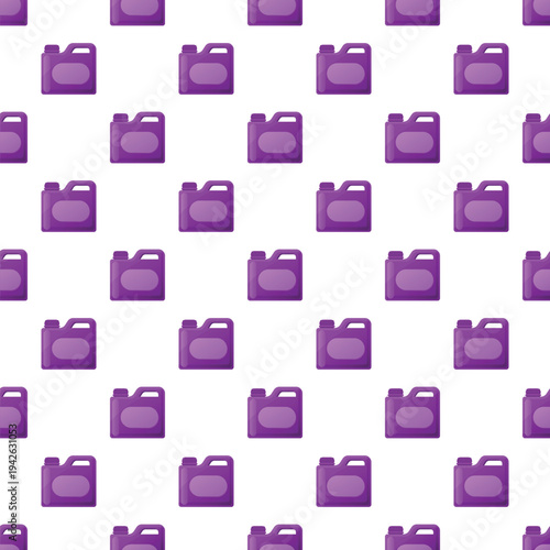 Purple plastic canisters forming a repeating seamless pattern on a clean white background
