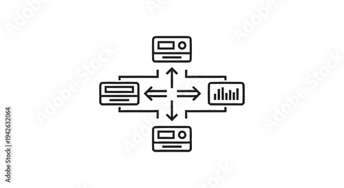 Network Diagram Showing Data Flow Between Devices.