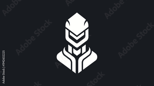 Modern Futuristic Robot Head Icon Design.