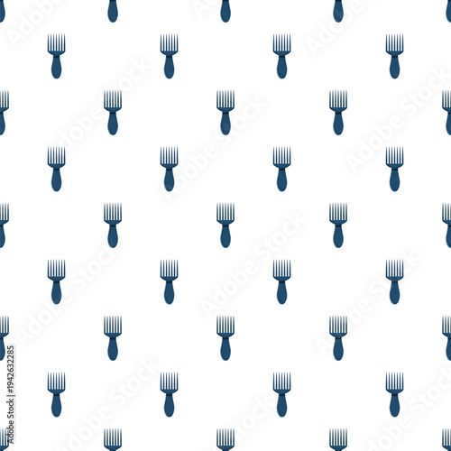 Afro pick combs forming a repeating pattern on a white background