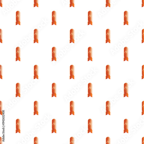 Atomic bomb icons with radiation symbols arranged in a seamless repeating pattern