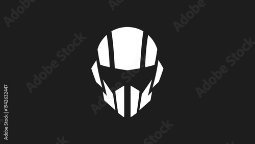 Modern Futuristic Warrior Helmet Graphic Design.