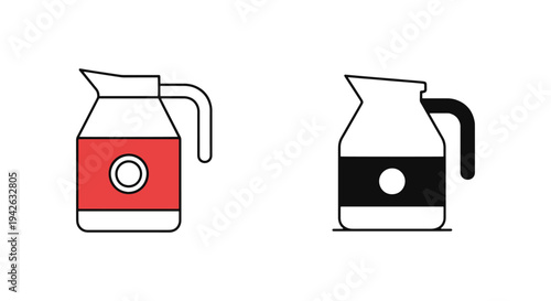 Milk Jug with Handle Line art modern fluid abstract vector