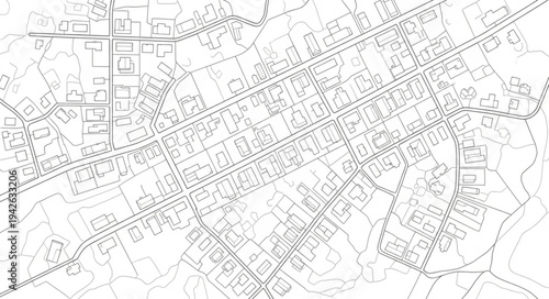 Detailed Aerial View of a Suburban Neighborhood Layout.