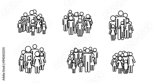 Diverse Groups of People - A Collection of Family and Community Representations.