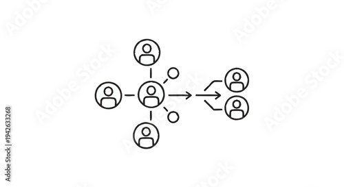 Network Marketing and Social Connection Diagram.