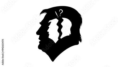 dissociation symbol, black isolated silhouette