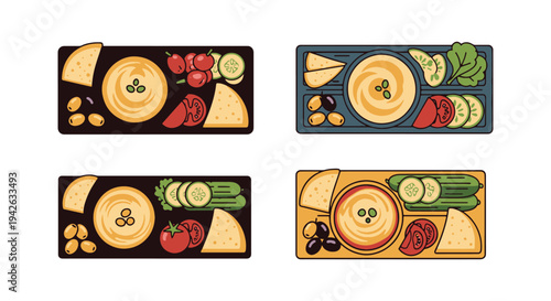 Mediterranean Platter Line art dynamic creative abstract vector