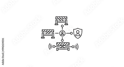 Network Security and Access Control Concept Icon.