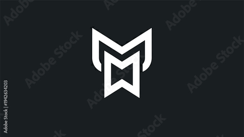 Modern Monogram Logo Design M W Abstract Symbol.