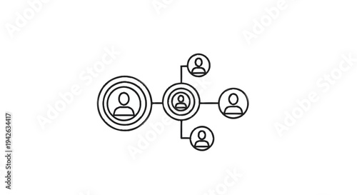 Network of People Connected in a System.