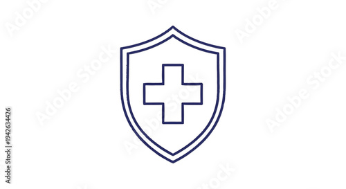 Medical Shield Icon Representing Health Protection and Safety.